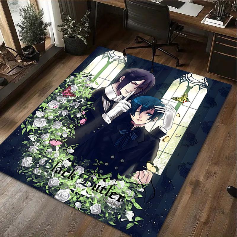 1Pc Black Butler Rug - home decoration Carpet For Living Room Bedroom Flooring Computer Chair Area Rug