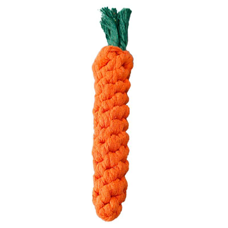 

Dog Toy Molar Bite-Resistant Rope Knot Golden Retriever Small Medium Large Dog Teddy Puppy Dog Relieving Stuffy Toy Pet Supplies Carrot single