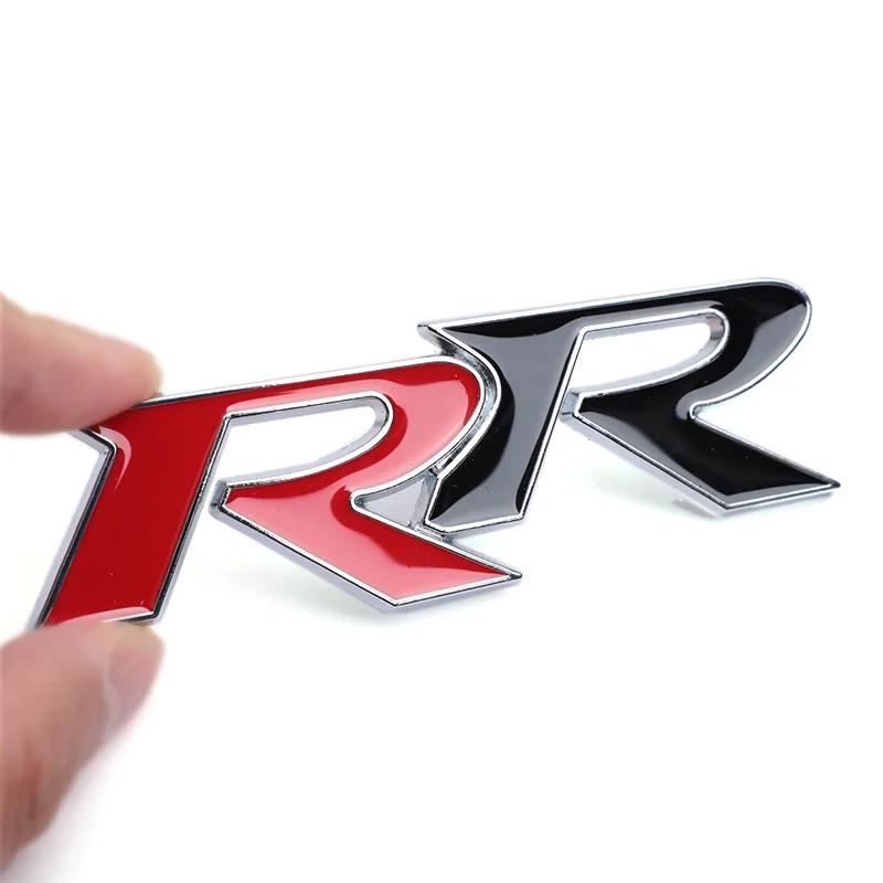 1Pc 3D Metal RR Logo Car Stickers Emblem Trunk Badge Decals for RR Civic Mugen Accord Crv City Hrv