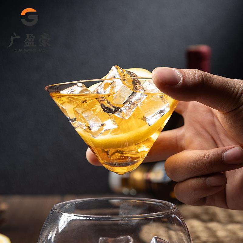 Luxury Crystal Glass Cocktail Set Martini Glass and Molecular Mixology Shaker Barware for Home Bar Party Supplies