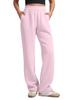 CRZ YOGA Sweatpants with Pockets and Asian Strawberry Size S Women's Wide-Length, Loose-Fit High-Waisted Drawstring, Fit, 28"/71cm Inseam, SoftAura,