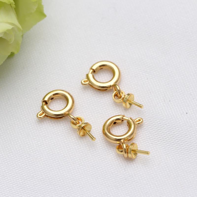 18k Gold-Filled Color-Preserving Eye Pin with Bail Spring Connector for DIY Jewelry