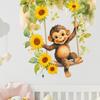 Wall Stickers, Monkey On The Swing Shape, Self-Adhesive Waterproof Wall Decals, Easy Repositioning Window Clings for Kids Rooms