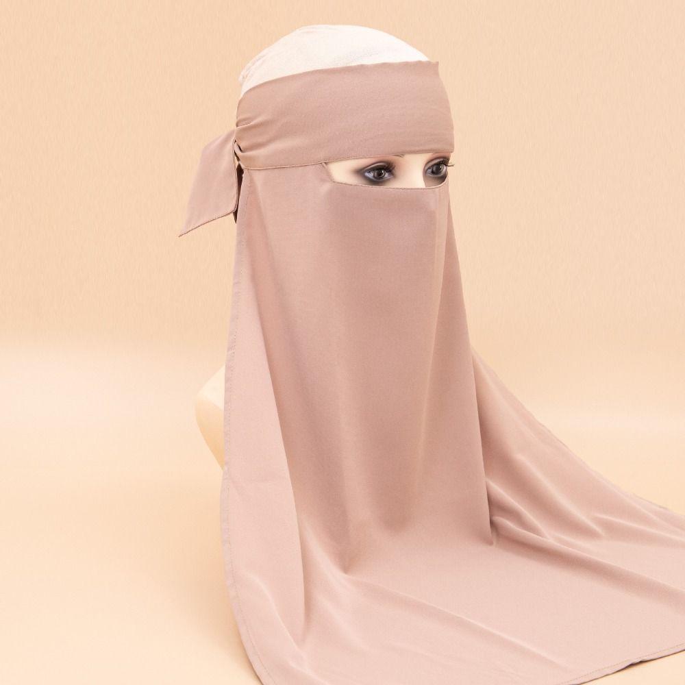 Tie Back Muslim Women's Scarves Stretchable Islamic Headscarf Modest Nida Head Wrap Cap  Daily Wear
