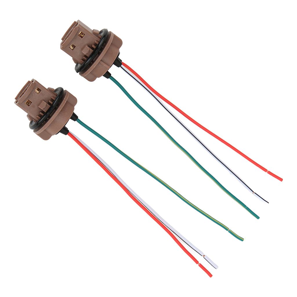 2Pcs Brake Light Socket Female Head Lightweight Compact Easy Use Pigtail Light Socket for Vehicles Trailers