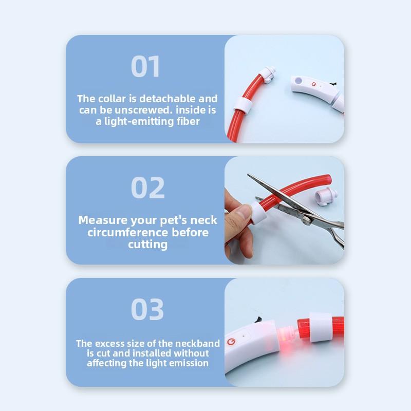 Pet Luminous Collar, Dog Luminous Collar, Dog Collar USB Charging LED Optical Fiber Collar, Flashing Dog Collar