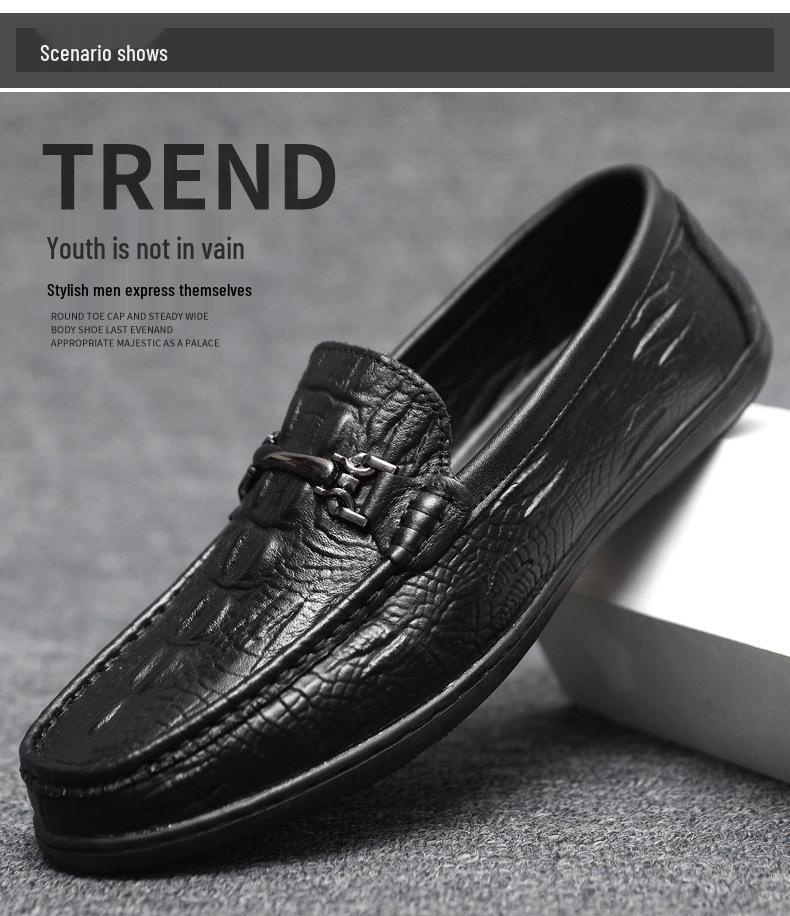 2025 Herren Mokassins aus Leder mit Krokodilmuster: Business Casual Vielseitige Schuhe mit weicher Sohle