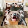 Koala Duvet Cover Twin Double Cute Animal Comforter Cover Kids Girls Bedroom Decor Theme Bedding Set Safari Wild Quilt Cover
