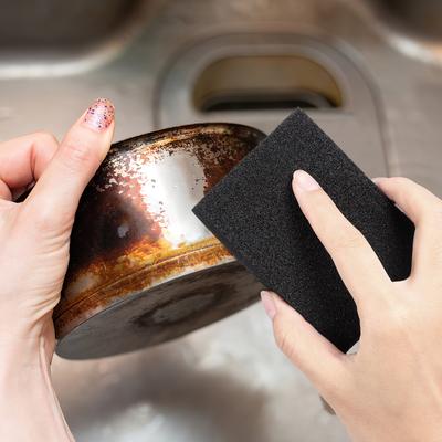 5pcs Cleaning Sponge Brush High Density For Kitchen Pots Pans Stove Scrub Descaling Stain Remover Pad Reusable Dish Washing