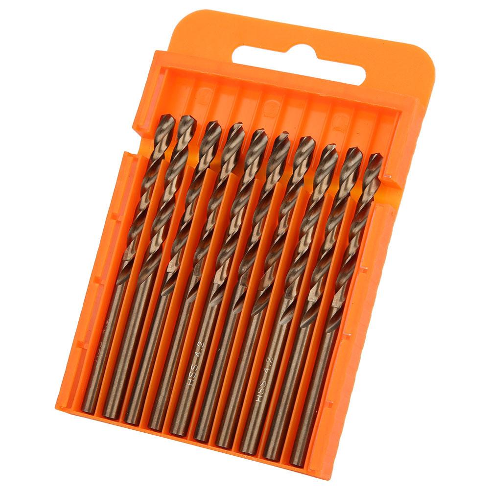 

10pcsbox High Speed Steel Drill Bits Metal Drilling Tool Power Tool Parts4.2mm