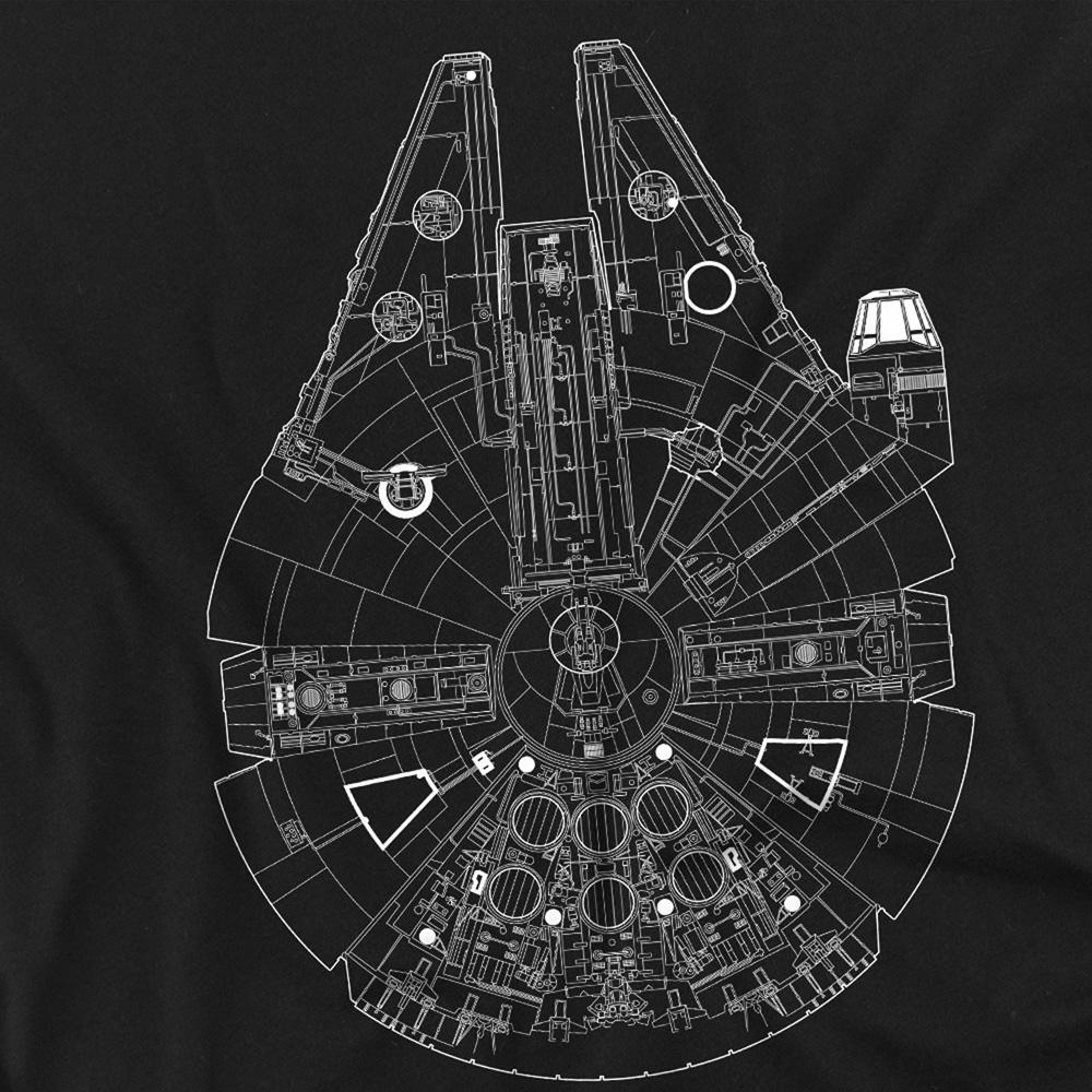 Star Wars Unisex Adult Millenium Lines Long-Sleeved T-Shirt