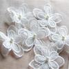 10Pcs White Double-Layer Organza Tulle Embroidery Lace Patch DIY Clothing Bead Decoration Decal Accessories 6*6cm