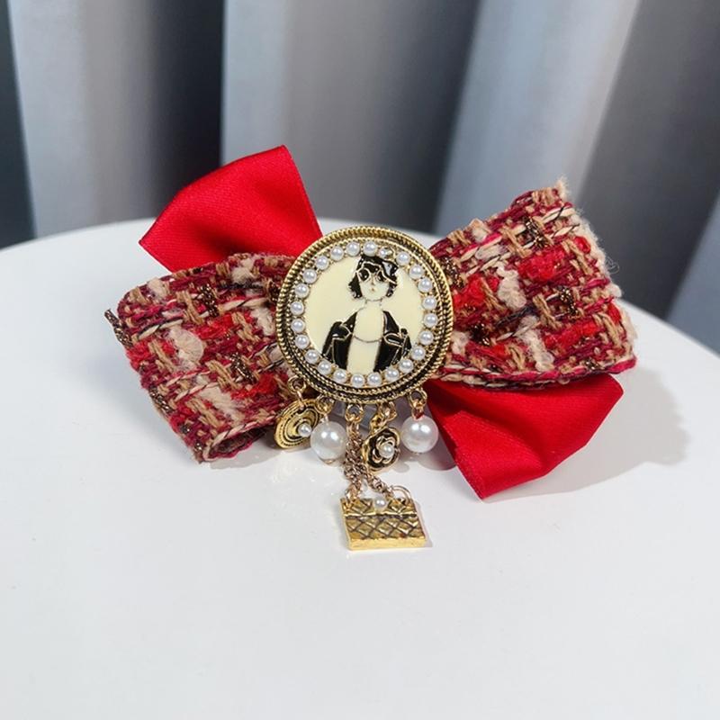 Elegant Vintage Brooch Bowknot Shirt Collar Pin With Alloy Ribbon Design For Formal Occasions Daily Wear