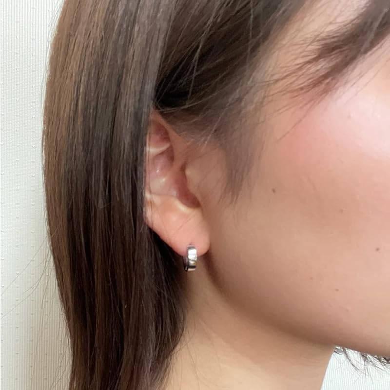 [Adelina Style] hoop earrings Popularity Leave it on 1 pair ring earrings silver 925 Made of pure silver men's ladies Compatible with metal allergies