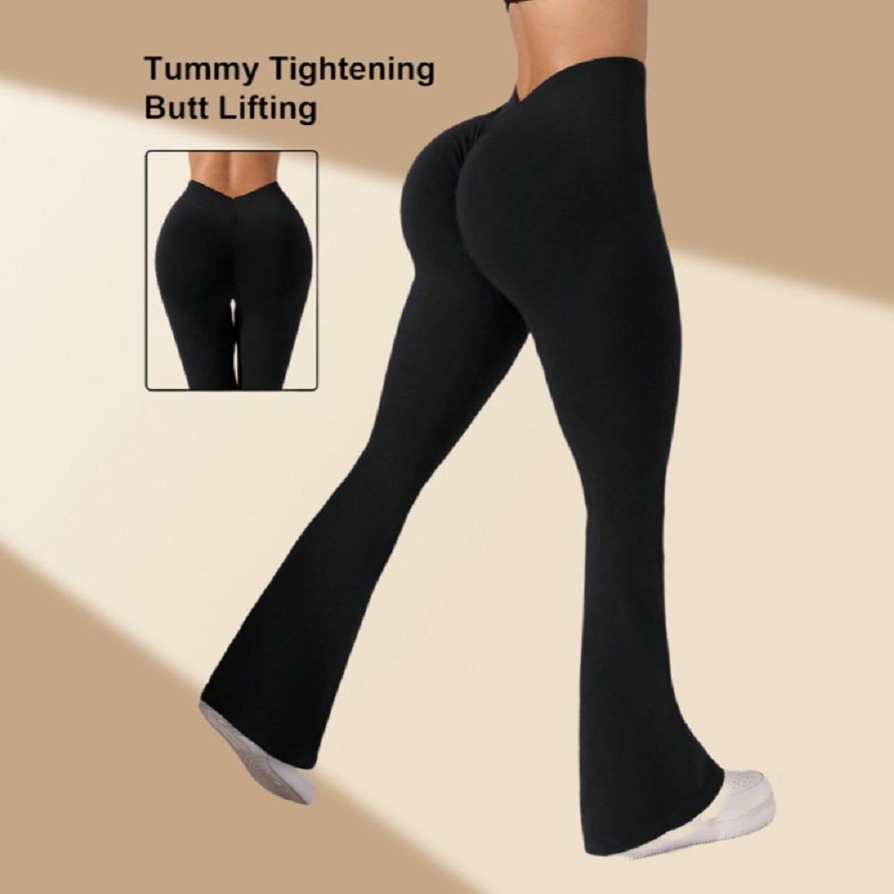 

Flare Leggings V-shaped Hip Yoga Pants Women High Waist Wide Leg Pants Women Gym Fitness Sports Latin Dance Trousers S