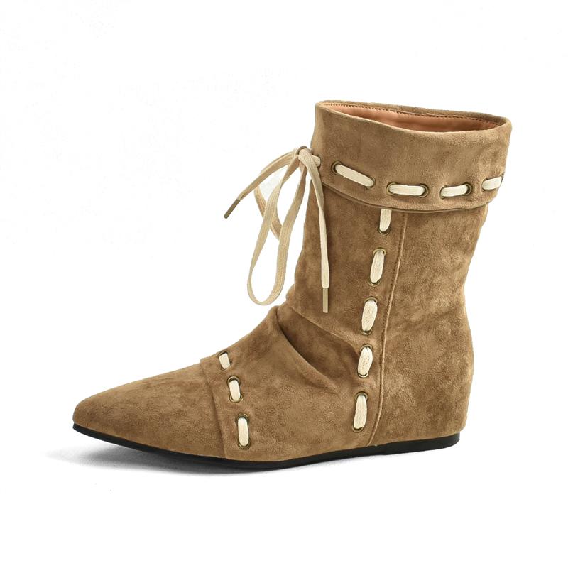 New Fashion Women's Boots Lace Up Women's Autumn Boots Women's High Boots Black Brown Size 35-40