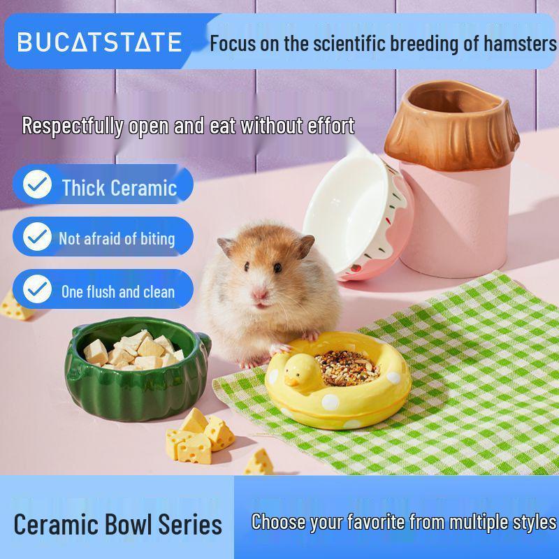 Ceramic Feeding Bowl for Hamsters, Chinchillas, and Guinea Pigs