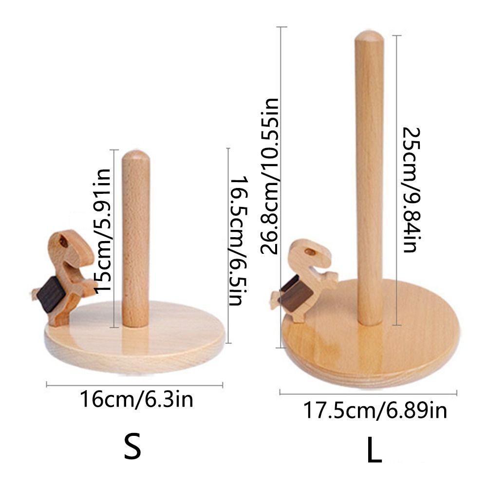 Vertical Cartoon Paper Towel Rack Durable Wooden Paper Roll Stand  Table Top