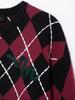 TAOP&ZA Women's Spring Commuting Fashion Diamond Knit Sweater