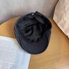 Artistic Color Solid Style Newsboy Hat Short Brim Washed Denim Daily Fashion