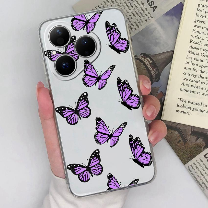 

Для Huawei Pura 80 Pro Ultra Honor Magic5 400 Чехол для смартфона Элегантные цветочные узоры Прозрачный ТПУ Противоударный Защитный чехол Для корпуса Huawei Huawei Pura 80 5G