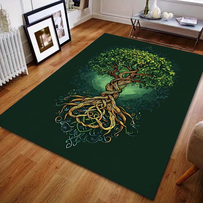 Nordic Totem Tree of Life Print for Carpet Living Room Bedroom Bedside Floor Mat Home Decor Sofa Room Area Rug Large Size