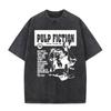 Famous Director Quentin Tarantino Movie Pulp Fiction Vintage Washed Tshirt Unisex Women Hip Hop Fashion Oversized T Shirts Tops
