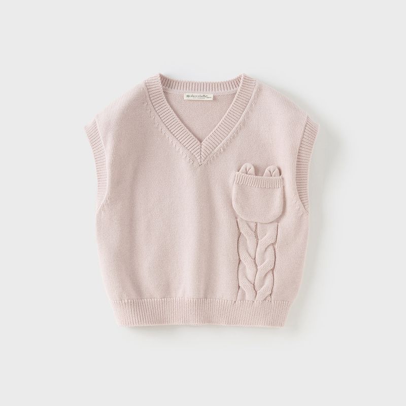 David Bella Kidsren s Sweater Girls  Vest 2026 Spring New Style Pure Cotton Knitted Sleeveless Vest Baby Vest Misty Purple [Ready Stock] 140