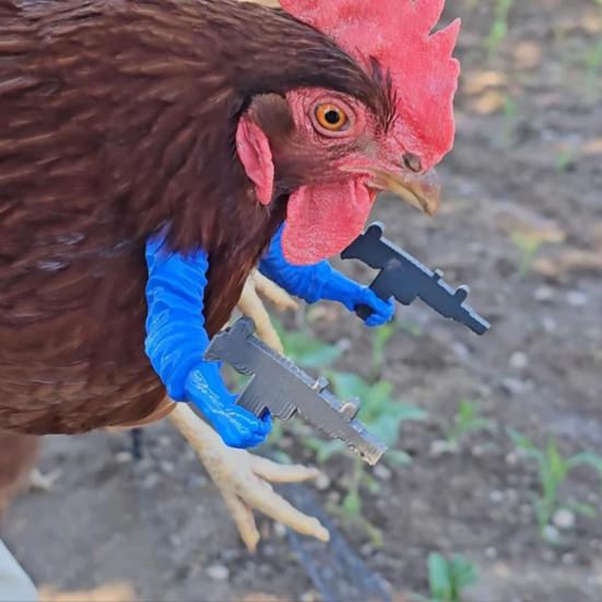 3D Printed Chicken Arm with Shoot Vegetable Spatula Poultry Arm Accessories Funny Chicken Fake Arm Prop Farm Prank Toy