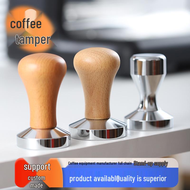 Wooden Handle Coffee Tamper & 51/58mm Metal Coffee Powder Distributor