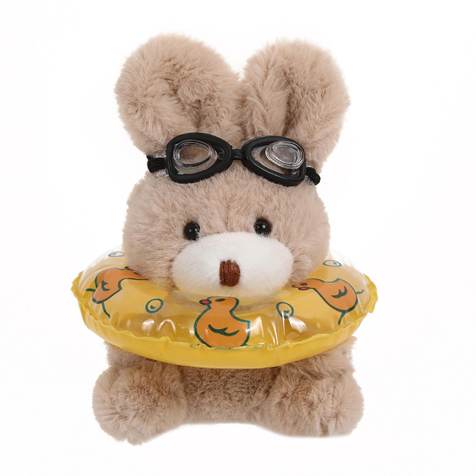 

Модний брелок Підвіска Кролики з плавальним кругом Брелок Плюшева тваринка Унікальна підвіска для сумки Прикраси кавовий