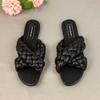 Summer Women Sandals Flat Heels Fashion Cross Woman Beach Shoes Outside Wear Brand Woven Large Size 41 Ladies Sandalias