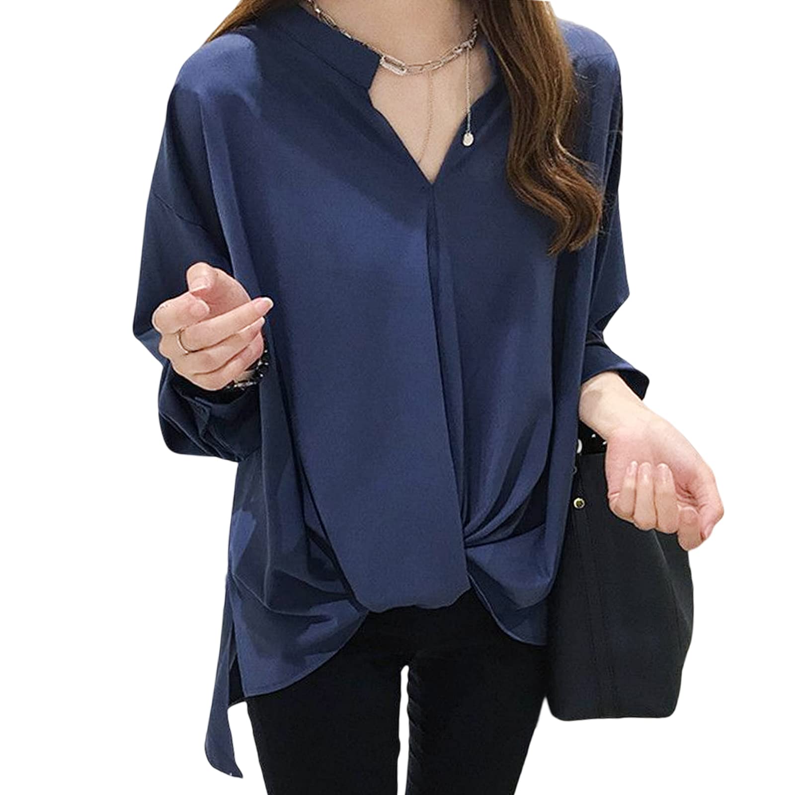 

Рубашка Блузка Элегантная С Длинным Рукавом Свободная Большая Без Повседневная Высоко Дышащая [KumiModa] Женщины, Рубашка, Опрятный Вид, Топ, Женская, Посадка, Размер, Гладить,