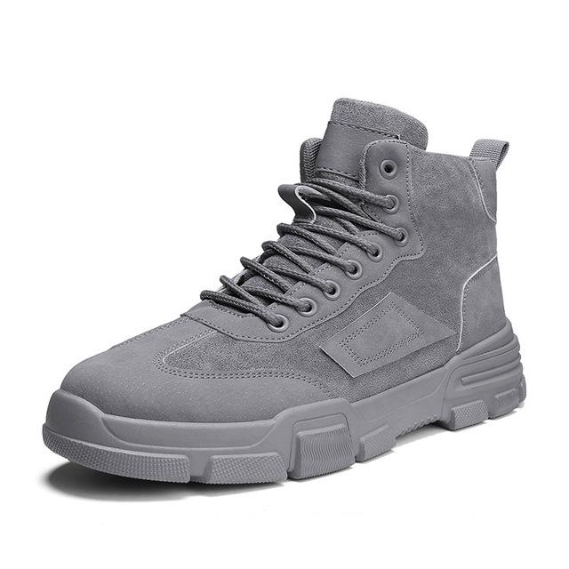 

Новые ботинки Мужские рабочие ботинки Ботильоны на шнуровке Мужские модные туфли на платформе Удобные мужские повседневные ботинки Классические мужские кроссовки 41 серый
