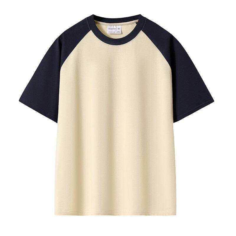Men Casual Loose Crew Neck Striped Color Block Short Sleeve Daily T Shirt