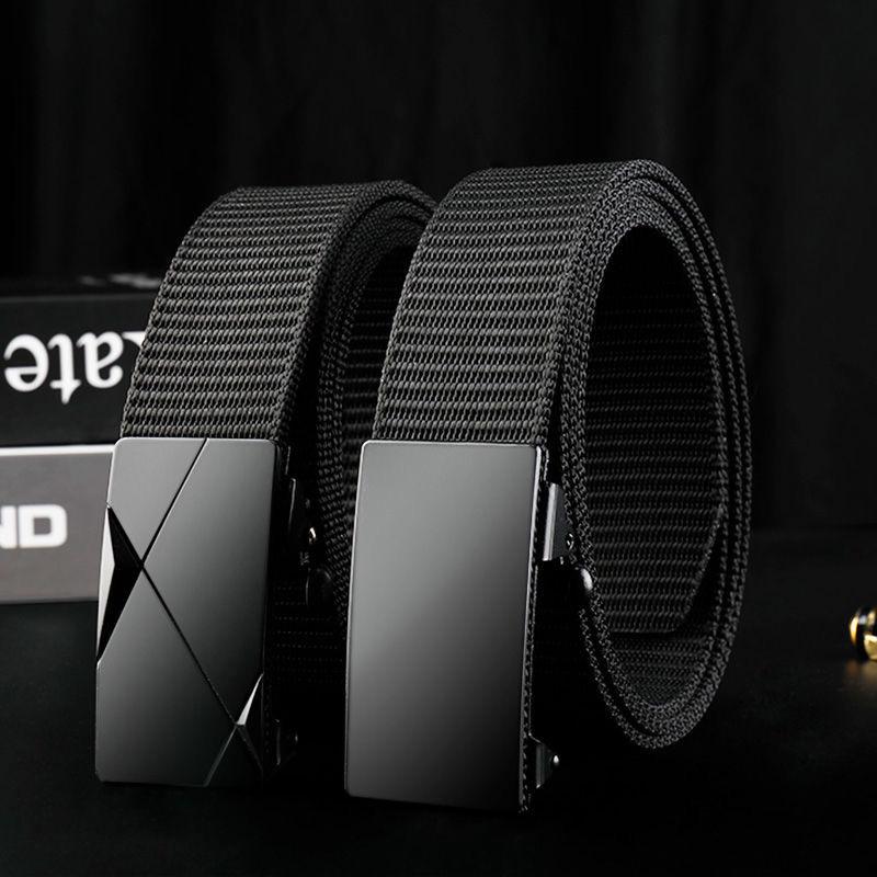 Men's Tactical Nylon Belt with Automatic Buckle - Quick-Drying Canvas for Outdoor and Military Training