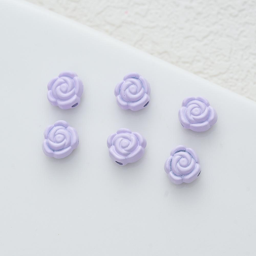 6Mm Legierung Farbige Rosenperlen Perlen DIY Handgefertigt Halskette Armband Ohrschmuck Gerades Loch Blume Zubehör Material