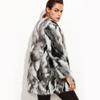 Autumn and winter new Internet celebrity fox fur raccoon hair woven fur coat women's medium and long thin coat Europe