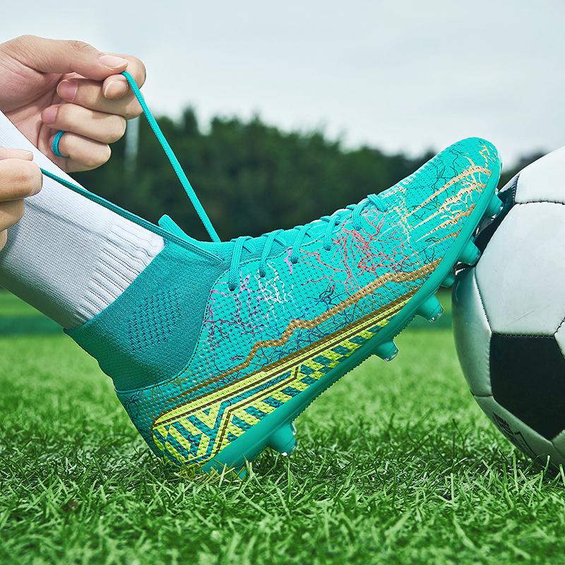 35-47 Nuevos zapatos de fútbol para deportes al aire libre, antideslizantes y resistentes al desgaste, de alta calidad, con absorción de impacto