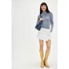 Women S Striped Print Half High Neck Fitted Long Sleeve T Shirt Base Layer Top