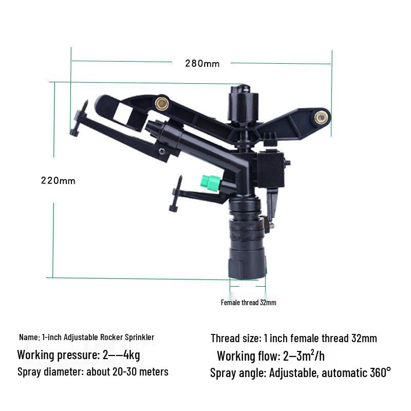 1" Verstellbarer Kunststoff-Rotationsregner für Landwirtschaftliche Bewässerung & Landschaftsbau