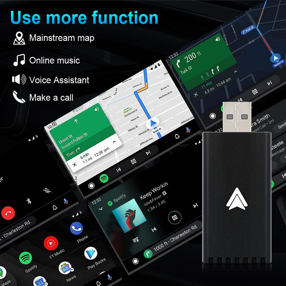 For Android Auto Wireless Adapter for OEM Factory Wired Android Auto Car Models Plug and Play Easy Setup