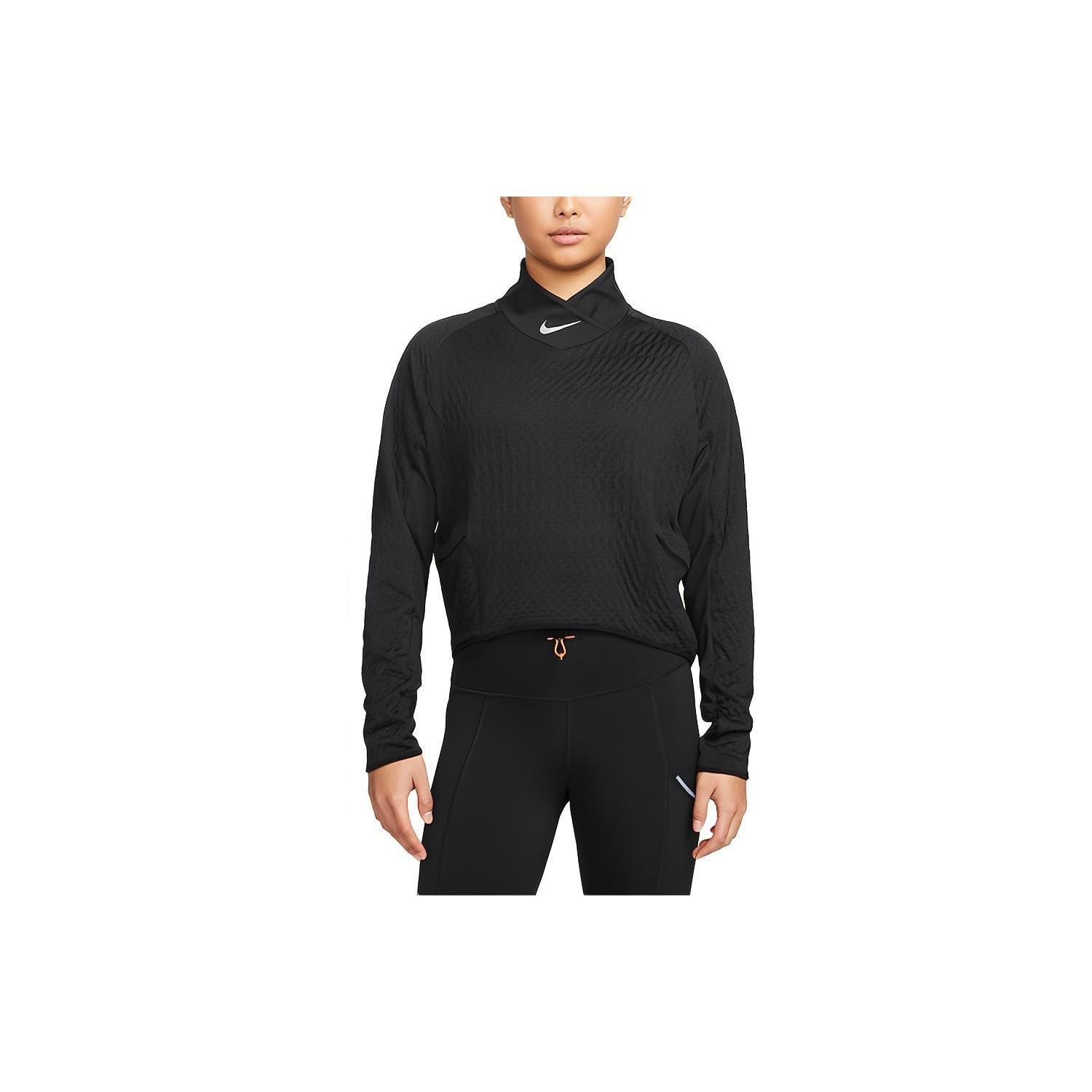 (WMNS) Nike Therma-FIT Run Division Solid Color Running Casual Sports Long Sleeves Black Women s DM7554-010 S