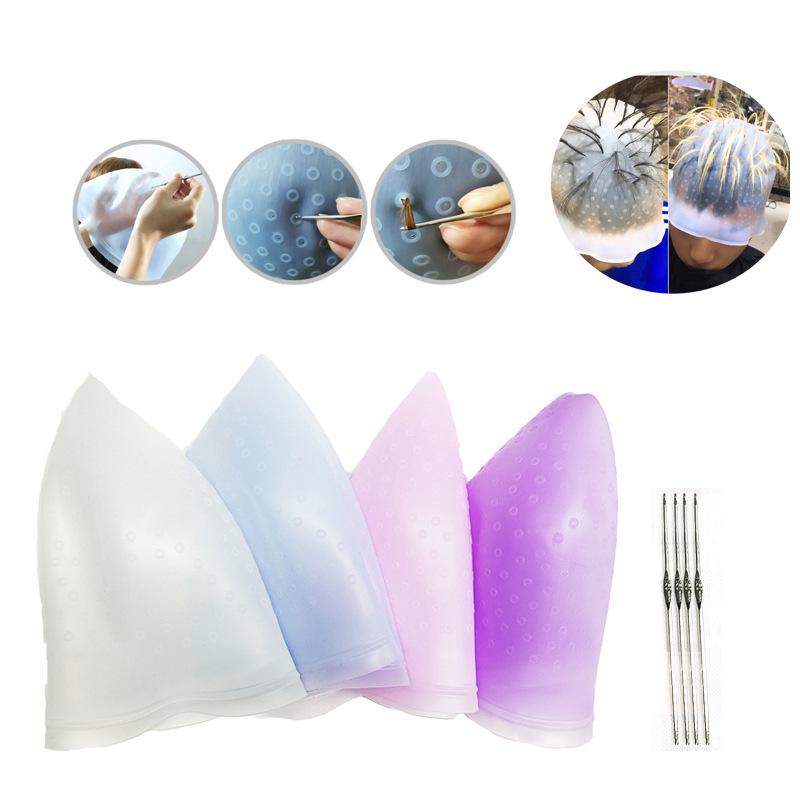Silicone Highlight Cap and Needles for Salon Hairdressing