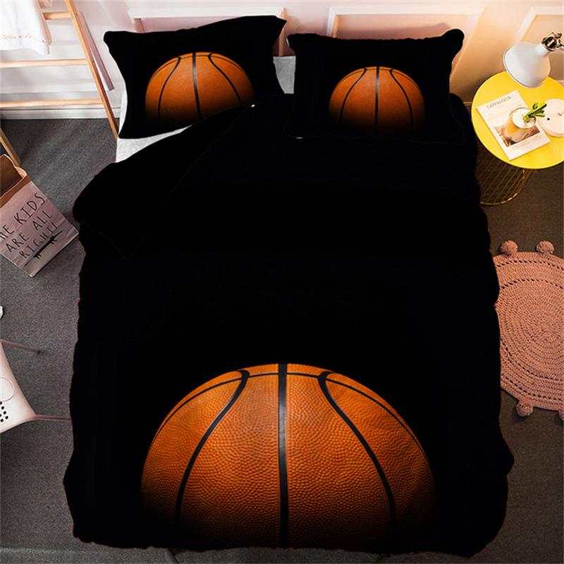 3D Basketball King Queen Duvet Cover Sports Theme Bedding Set For Kids Teens Boys Ball Game Bedroom Decor Soft Comforter Cover