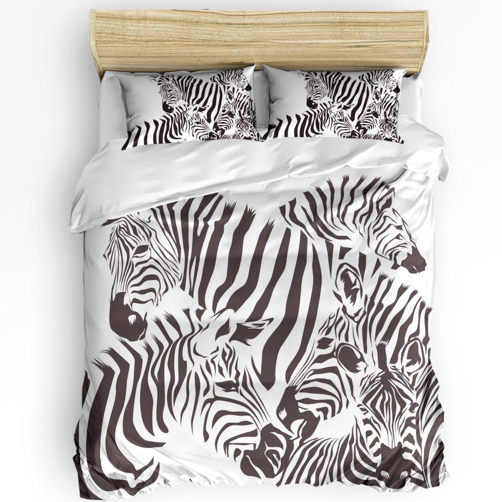 Nordic Zebra Animal White Duvet Cover with Pillow Case Custom 3pcs Bedding Set Quilt Cover Double Bed Home Textile