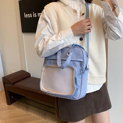 Schmerztasche Große Kapazität Studentenklasse Umhängetasche aus Canvas Damen Harajuku Einfarbig Pendler Schulter Tragetasche Damen