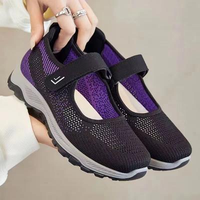 Women's Breathable Lightweight Walking Shoes for Middle-aged and Elderly Mothers Slip Resistant Wear-resistant Soft Soled Comfortable Shoes