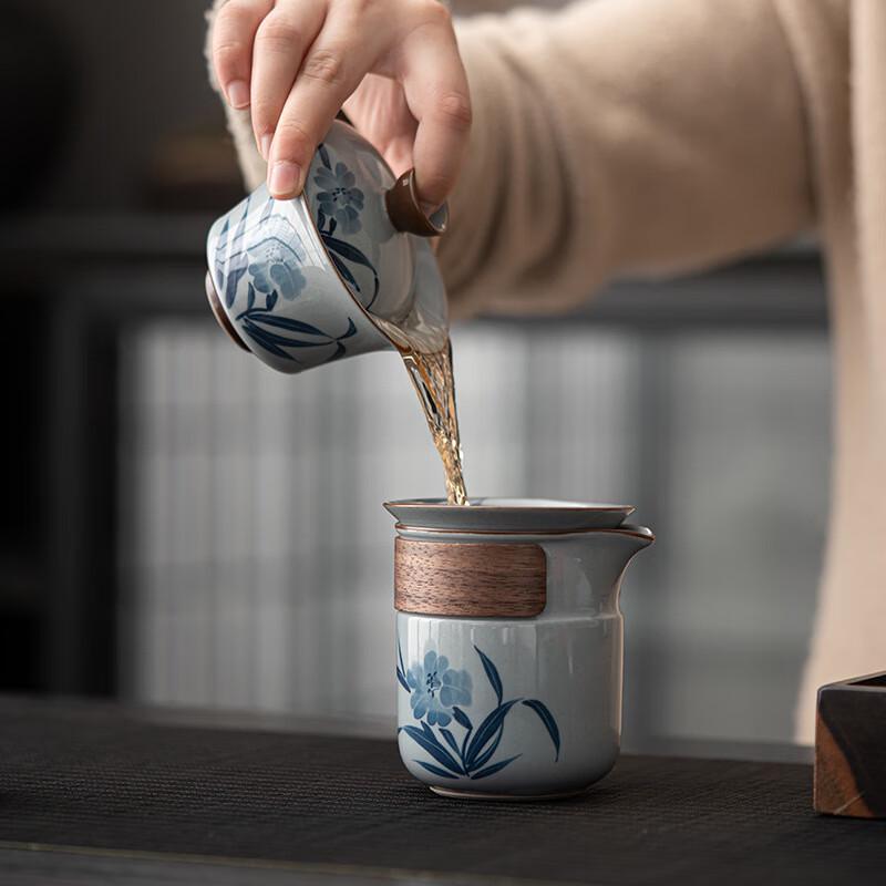 Hand-painted Blue and White Kung Fu Tea Set