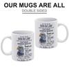 1pc 11oz White Coffee Mug, Double-Sided Printed Style, Ceramic Heat Resistant Cup, Dishwasher Safe, Simple Gift for Friends and Coworkers